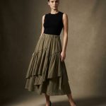 Tencel Kumaş Katlı Midi Etek